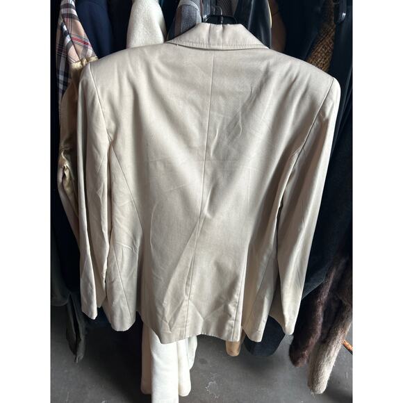 Vintage Burberry tan 100% cotton poplin women’s tan blazed jacket size US 6 - Picture 5 of 5